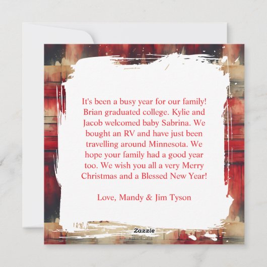 Een feestelijke Koe in Santa Hat Country Christmas Feestdagenkaart (Achterkant)