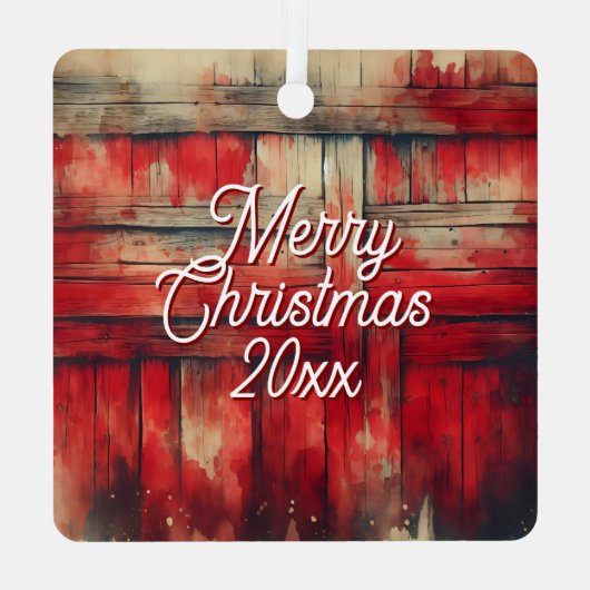 Een feestelijke Koe in Santa Hat Country Christmas Metalen Ornament (Achterkant)