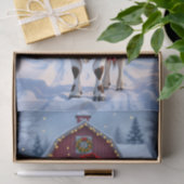 Een feestelijke Koe in Santa Hat Country Christmas Tissuepapier (Geschenk)