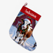 Een feestelijke Koe land kerst gepersonaliseerd Grote Kerstsok (Voorkant (Hangend))