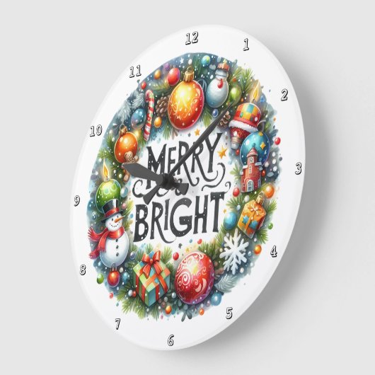 Een feestelijke krans van kerstvreugde grote klok (Hoek)