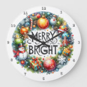 Een feestelijke krans van kerstvreugde grote klok (Voorkant)