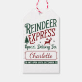 Een feestelijke levering van het Reindeer Express Cadeaulabel (Voorkant)