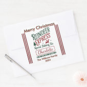 Een feestelijke levering van het Reindeer Express  Vierkante Sticker (Envelop)