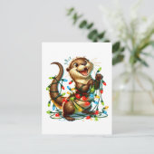 Een feestelijke Schattigee kerstotter gewikkeld in Briefkaart (Staand voorkant)