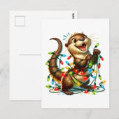 Een feestelijke Schattigee kerstotter gewikkeld in Briefkaart (Voorkant / Achterkant)