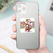 Een Feestelijke Schotse Kerst Otter Sticker (Telefoon)