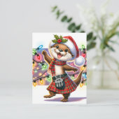 Een feestelijke Schotse kerstotter Briefkaart (Staand voorkant)
