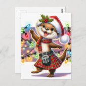 Een feestelijke Schotse kerstotter Briefkaart (Voorkant / Achterkant)