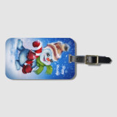 Een feestelijke sneeuwman bagagelabel (Voorkant (horizontaal))
