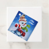 Een feestelijke sneeuwman bedankjes labels (In situ)