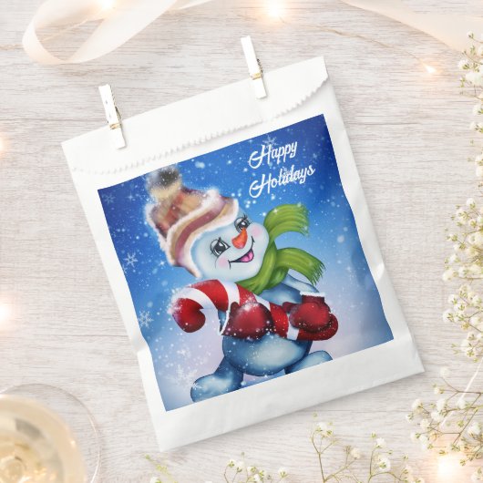 Een feestelijke sneeuwman bedankzakje (Geknipt)