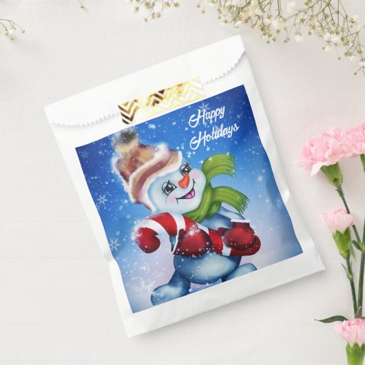 Een feestelijke sneeuwman bedankzakje (Gezegeld)