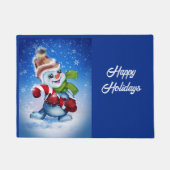 Een feestelijke sneeuwman deurmat (Voorkant)