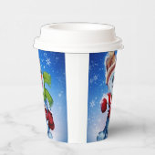 Een feestelijke sneeuwman papieren bekers (Rechts)