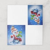 Een feestelijke sneeuwman plaatskaartje (Buitenkant ongevouwen)