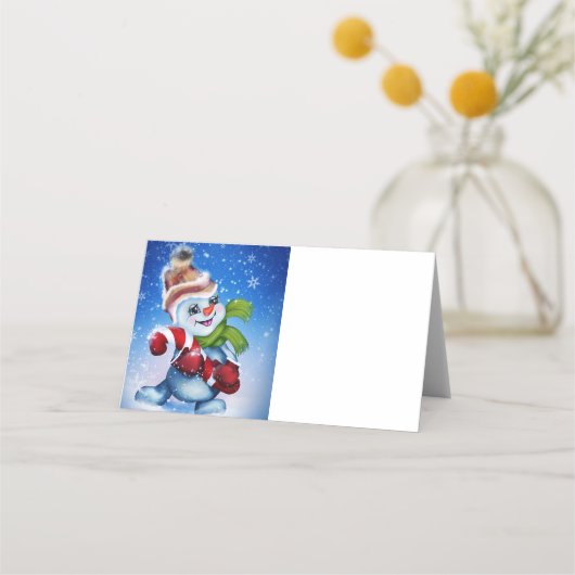 Een feestelijke sneeuwman plaatskaartje (Voorkant)