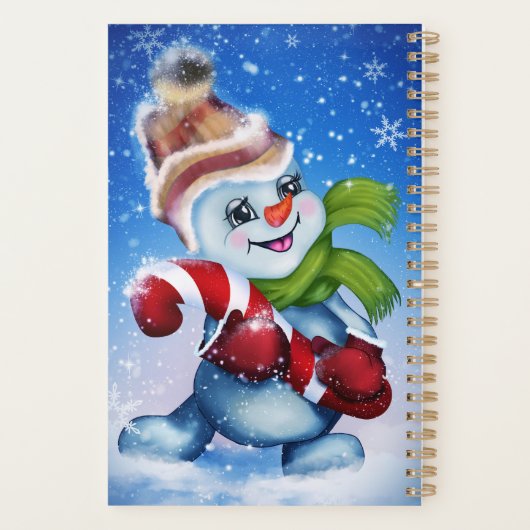 Een feestelijke sneeuwman planner (Achterkant)