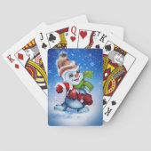Een feestelijke sneeuwman pokerkaarten (Achterkant)