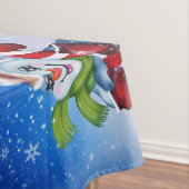 Een feestelijke sneeuwman tafelkleed (Voorbeeld)