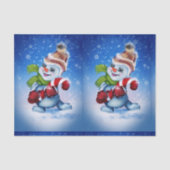 Een feestelijke sneeuwman tissuepapier (Voorkant)
