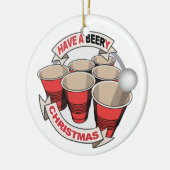 Een feestkerst met alcoholachtergrond keramisch ornament (Links)