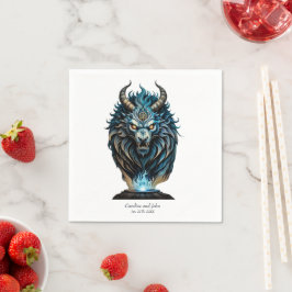 Een fel blauw dier, een majestueus wezen servet