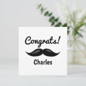 Een felicitatie voor hem snor kaart (Staand voorkant)