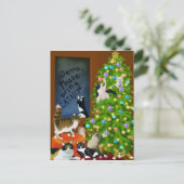Een Feline familie kerst Briefkaart (Staand voorkant)