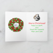 Een Feline familie kerst Kaart (Binnen)