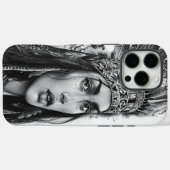 Een felle Indiase meisje krijger versierd met vere Case-Mate iPhone Case (Achterkant (horizontaal))