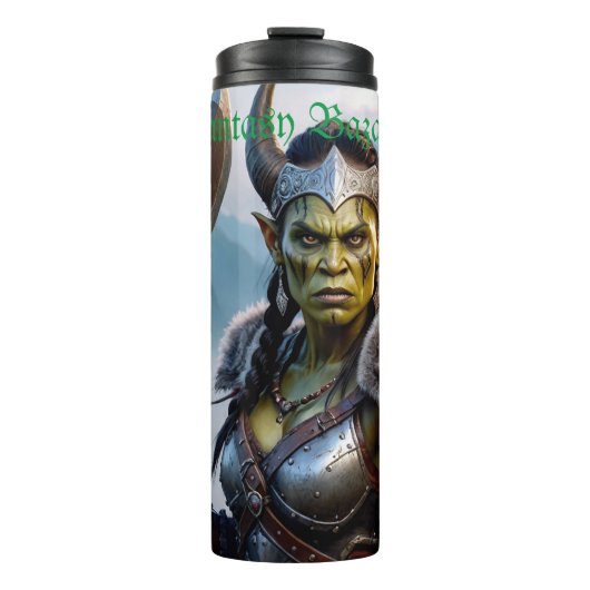 Een felle Orc Warrior Queen Thermosbeker (Voorkant)