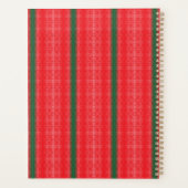 Een felrode appel zit op een effen wit oppervlak. planner (Achterkant)