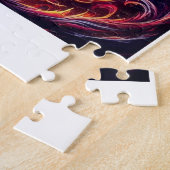 Een feniks die oprijst uit vurige as. legpuzzel (Zijkant)