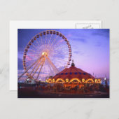 Een ferris wiel en carrousel bij de marine pier in briefkaart (Voorkant / Achterkant)