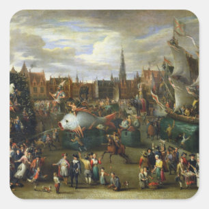 Een festival in Antwerpen Vierkante Sticker