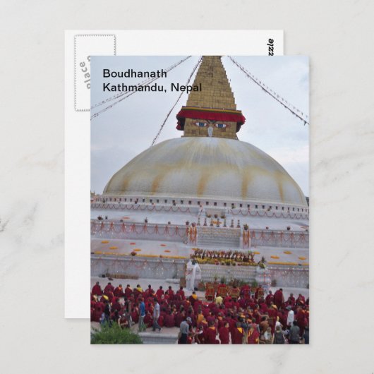 Een festival in Boudha Stupa Briefkaart (Voorkant / Achterkant)