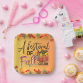 Een festival van herfstkleuren herfstfeest Thanksg Papieren Bordje (Feest)