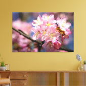 Een festival van roze Sakura bloesem in de lente Canvas Afdruk (Insitu (Woonkamer))
