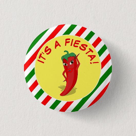 Een Fiesta Ronde Button 3,2 Cm (Voorkant)