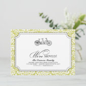 een fiets voor twee gebouwd {wij hebben bewogen} aankondiging (Staand voorkant)