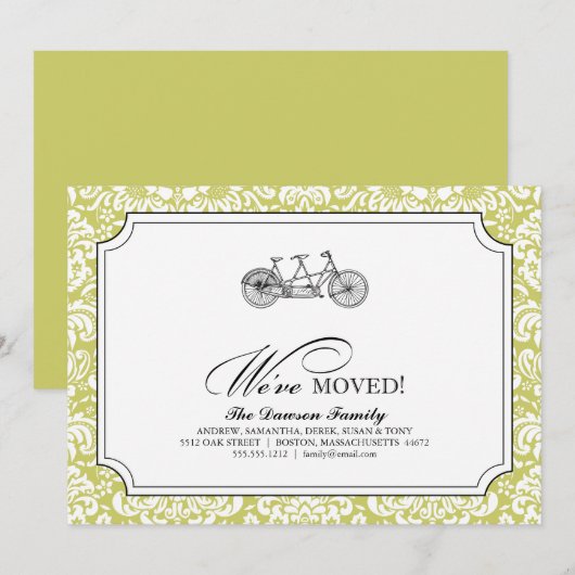 een fiets voor twee gebouwd {wij hebben bewogen} aankondiging (Voorkant / Achterkant)