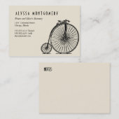 een fiets voor twee:  kunstenkaart contactkaartje (Voorkant / Achterkant)