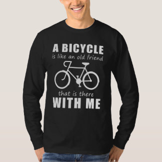 Een fietser is een oude vriend die er is met t-shirt