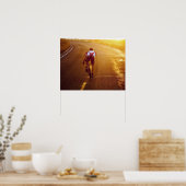 Een fietser op de fiets bij het Great Salt Lake Poster (Keuken)