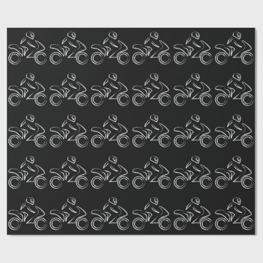 Een fietser op een motorfiets cadeaupapier (Vlak)