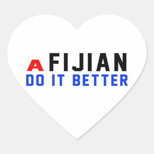 Een Fijiër doet het beter Hart Sticker (Voorkant)