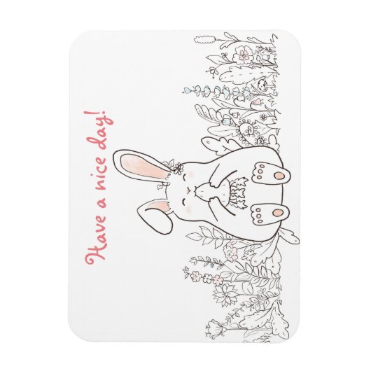 Een fijne dag/een fijne bunny magneet (Verticaal)