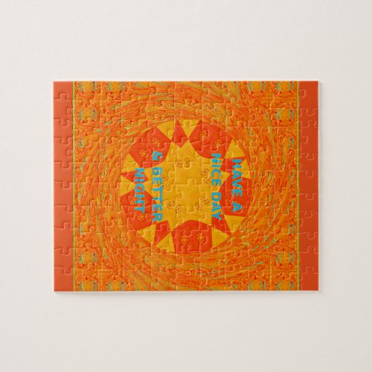 Een fijne dag en een beter nachtrood ontwerp legpuzzel (Horizontaal)