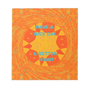 Een fijne dag en een beter nachtrood ontwerp notitieblok